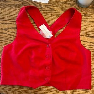 MARE MARE X ANTHROPOLOGIE RED VEST SUMMER VIBES
